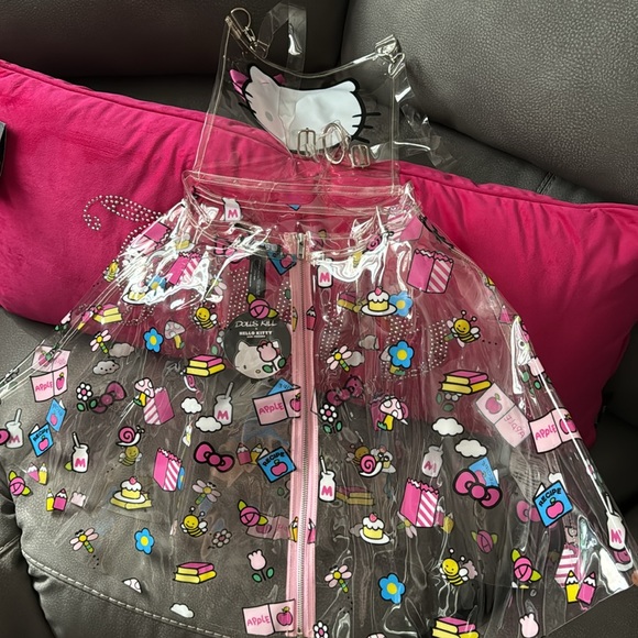 Dolls Kill x Hello Kitty CLEAR OVERALL DRESS - Picture 4 of 6